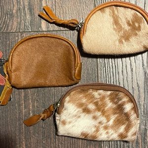 Genuine Cowhide and Leather Pouch Coin